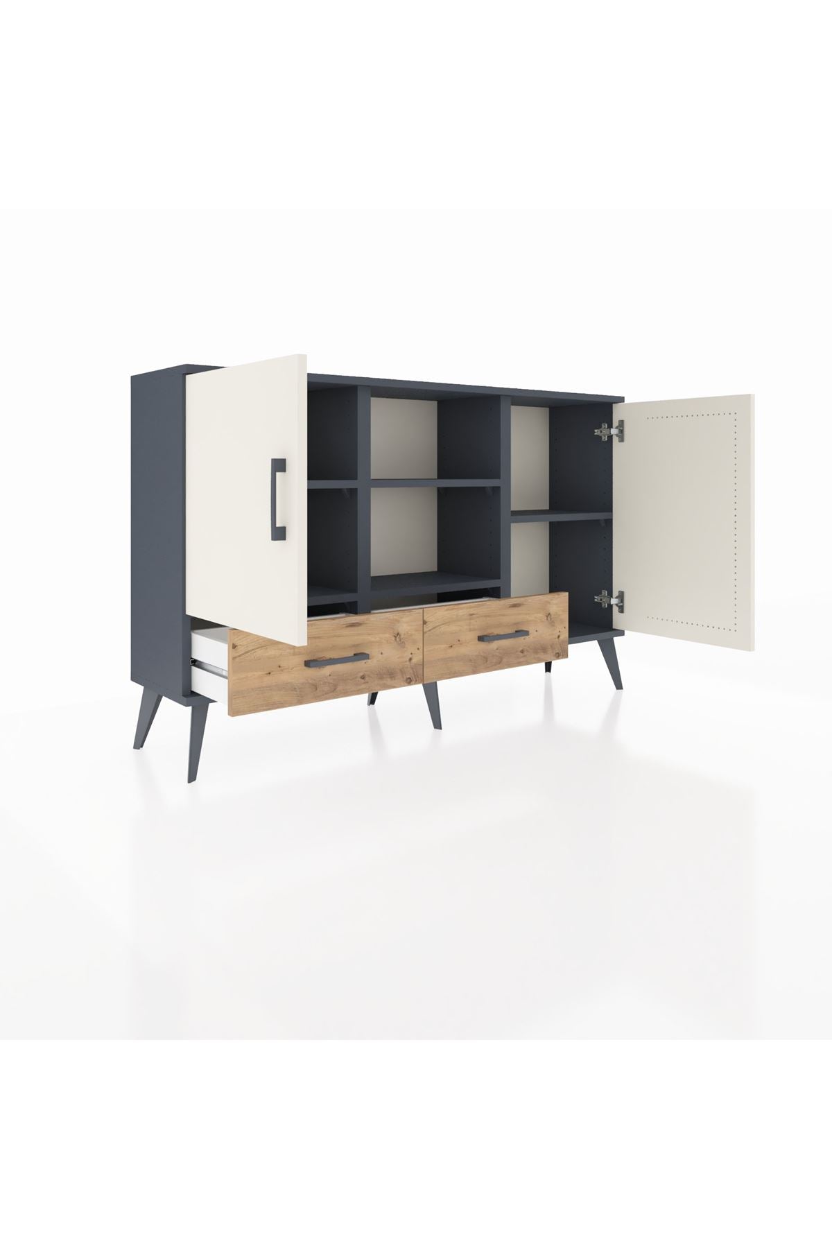 Arges Konsol 5 Raflı 2 Çekmeceli 3 Kapaklı 132x30x83 - S144M026V15A