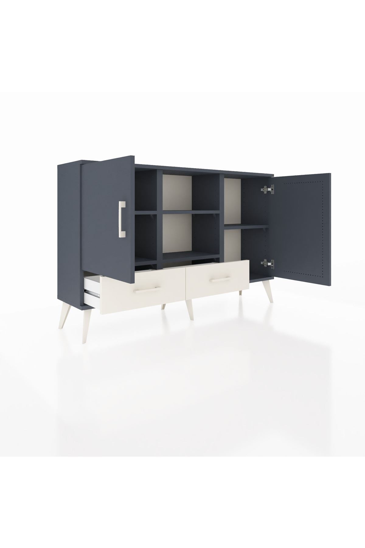 Arges Konsol 5 Raflı 2 Çekmeceli 3 Kapaklı 132x30x83 - S144M026V16A