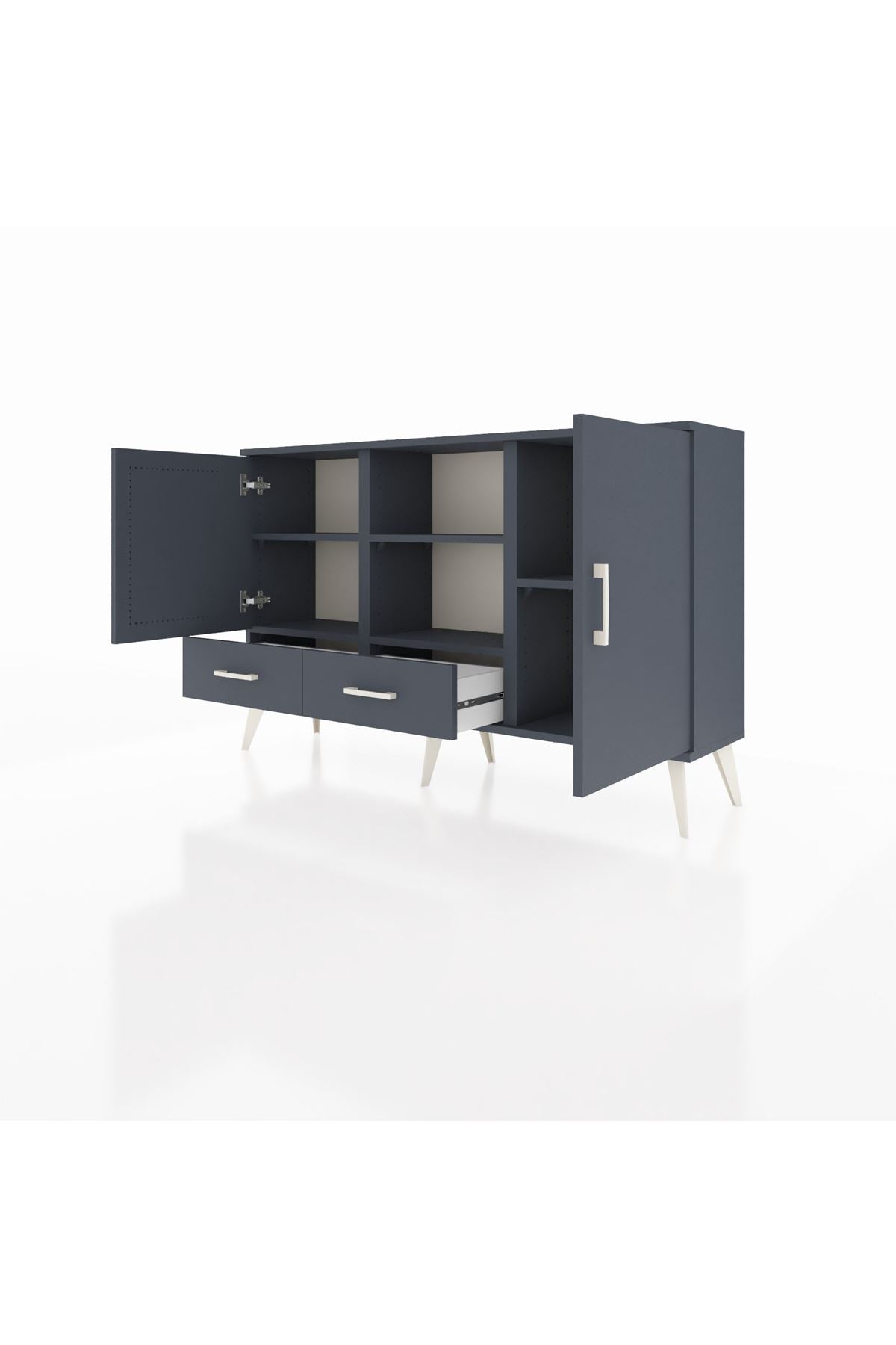 Arges Konsol 5 Raflı 2 Çekmeceli 3 Kapaklı 132x30x83 - S144M026V17A