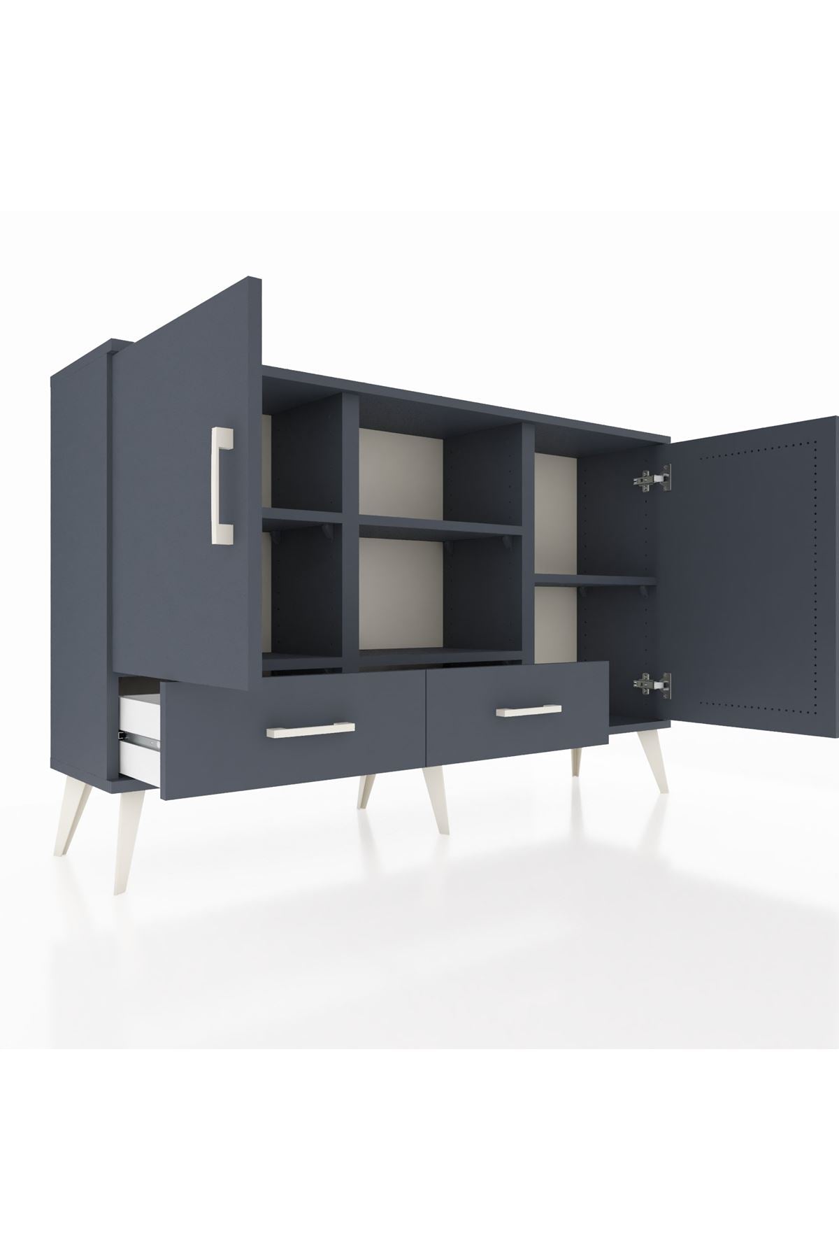 Arges Konsol 5 Raflı 2 Çekmeceli 3 Kapaklı 132x30x83 - S144M026V17A