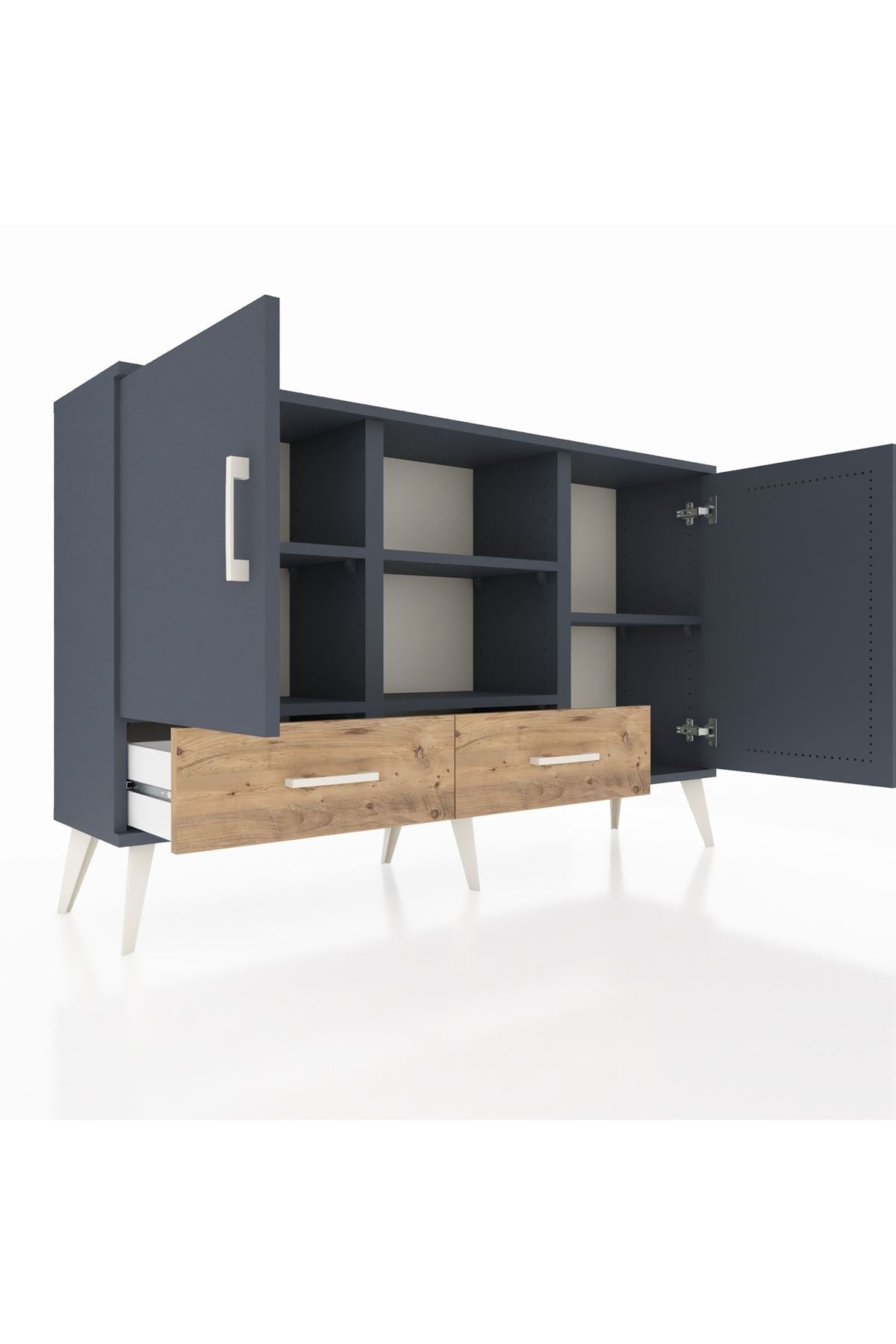 Arges Konsol 5 Raflı 2 Çekmeceli 3 Kapaklı 132x30x83 - S144M026V18A