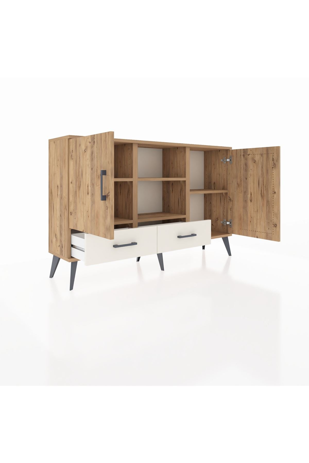 Arges Konsol 5 Raflı 2 Çekmeceli 3 Kapaklı 132x30x83 - S144M026V19A