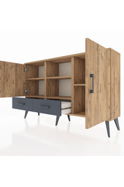 Arges Konsol 5 Raflı 2 Çekmeceli 3 Kapaklı 132x30x83 - S144M026V20A