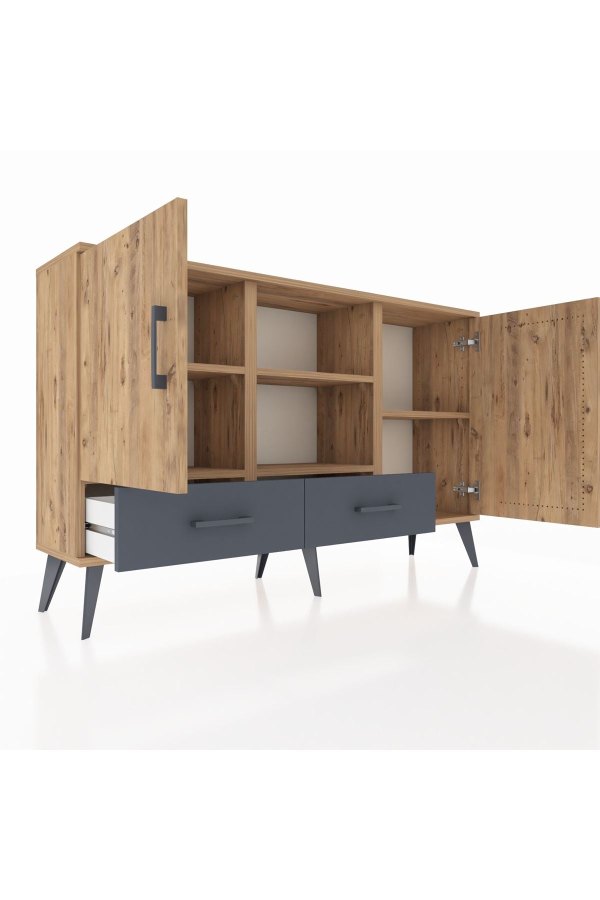 Arges Konsol 5 Raflı 2 Çekmeceli 3 Kapaklı 132x30x83 - S144M026V20A