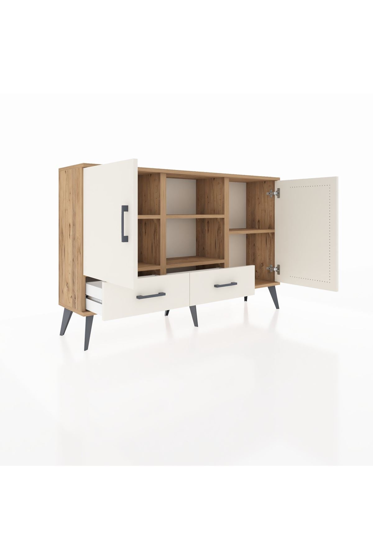 Arges Konsol 5 Raflı 2 Çekmeceli 3 Kapaklı 132x30x83 - S144M026V22A