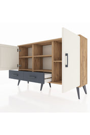 Arges Konsol 5 Raflı 2 Çekmeceli 3 Kapaklı 132x30x83 - S144M026V23A