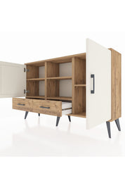 Arges Konsol 5 Raflı 2 Çekmeceli 3 Kapaklı 132x30x83 - S144M026V24A