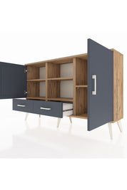 Arges Konsol 5 Raflı 2 Çekmeceli 3 Kapaklı 132x30x83 - S144M026V26A