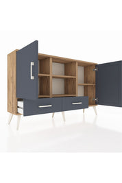 Arges Konsol 5 Raflı 2 Çekmeceli 3 Kapaklı 132x30x83 - S144M026V26A