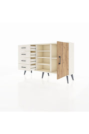 Arges Konsol 4 Raflı 4 Çekmeceli Tek Kapaklı 132x30x83 - S144M027V01A