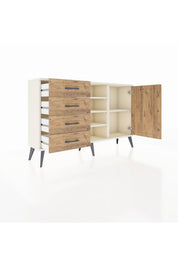 Arges Konsol 4 Raflı 4 Çekmeceli Tek Kapaklı 132x30x83 - S144M027V03A