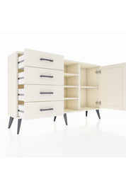 Arges Konsol 4 Raflı 4 Çekmeceli Tek Kapaklı 132x30x83 - S144M027V04A