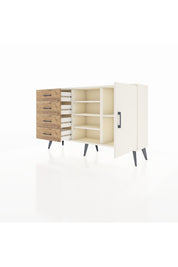 Arges Konsol 4 Raflı 4 Çekmeceli Tek Kapaklı 132x30x83 - S144M027V06A