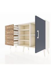 Arges Konsol 4 Raflı 4 Çekmeceli Tek Kapaklı 132x30x83 - S144M027V09A