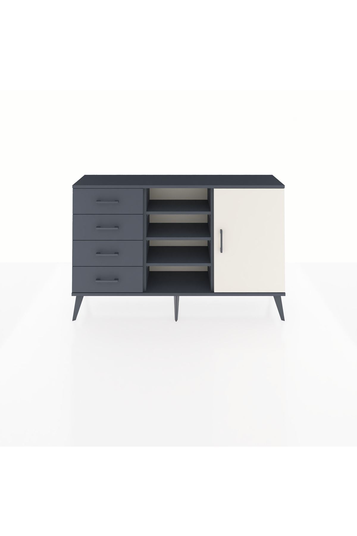 Arges Konsol 4 Raflı 4 Çekmeceli Tek Kapaklı 132x30x83 - S144M027V14A
