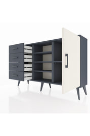 Arges Konsol 4 Raflı 4 Çekmeceli Tek Kapaklı 132x30x83 - S144M027V14A