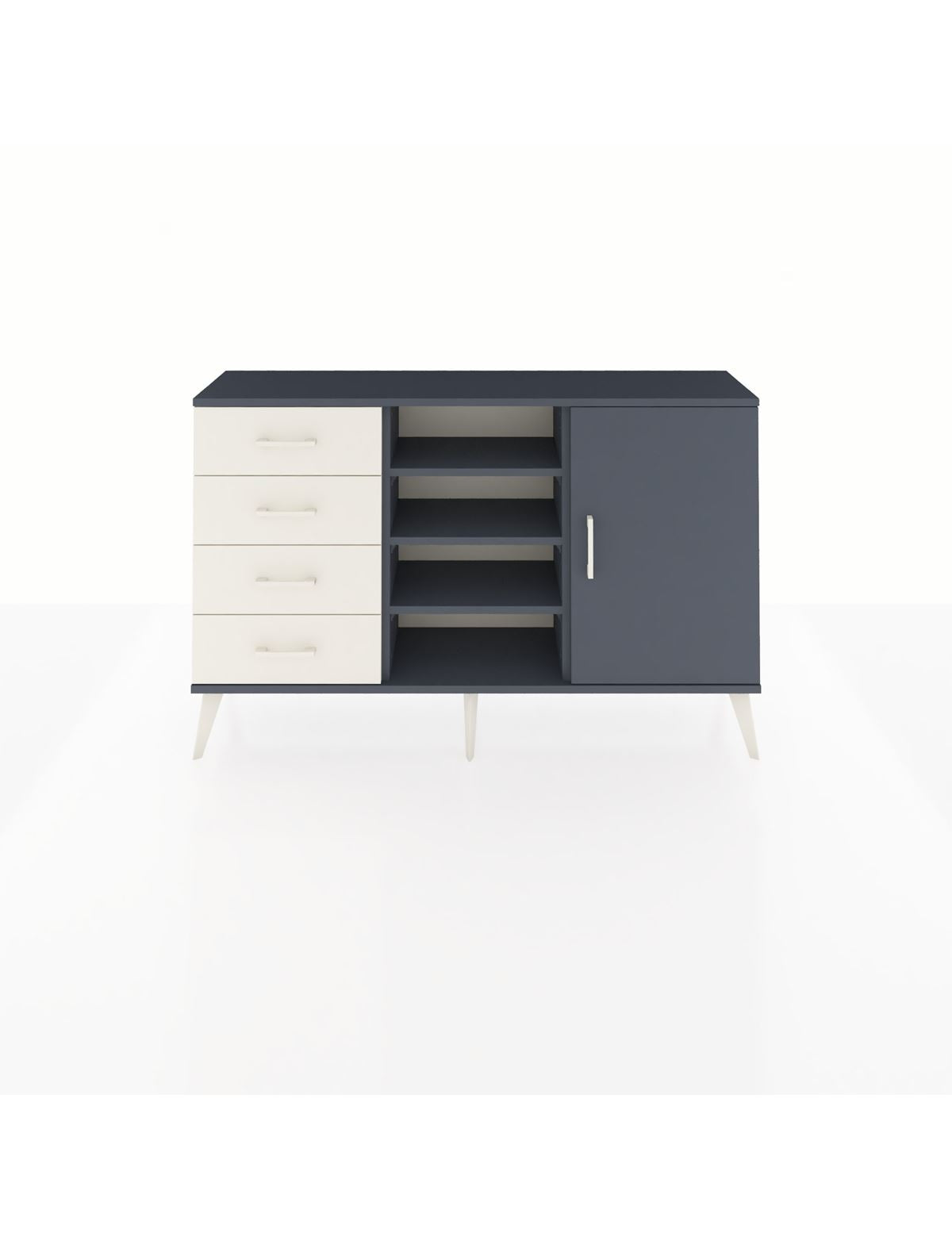 Arges Konsol 4 Raflı 4 Çekmeceli Tek Kapaklı 132x30x83 - S144M027V16A