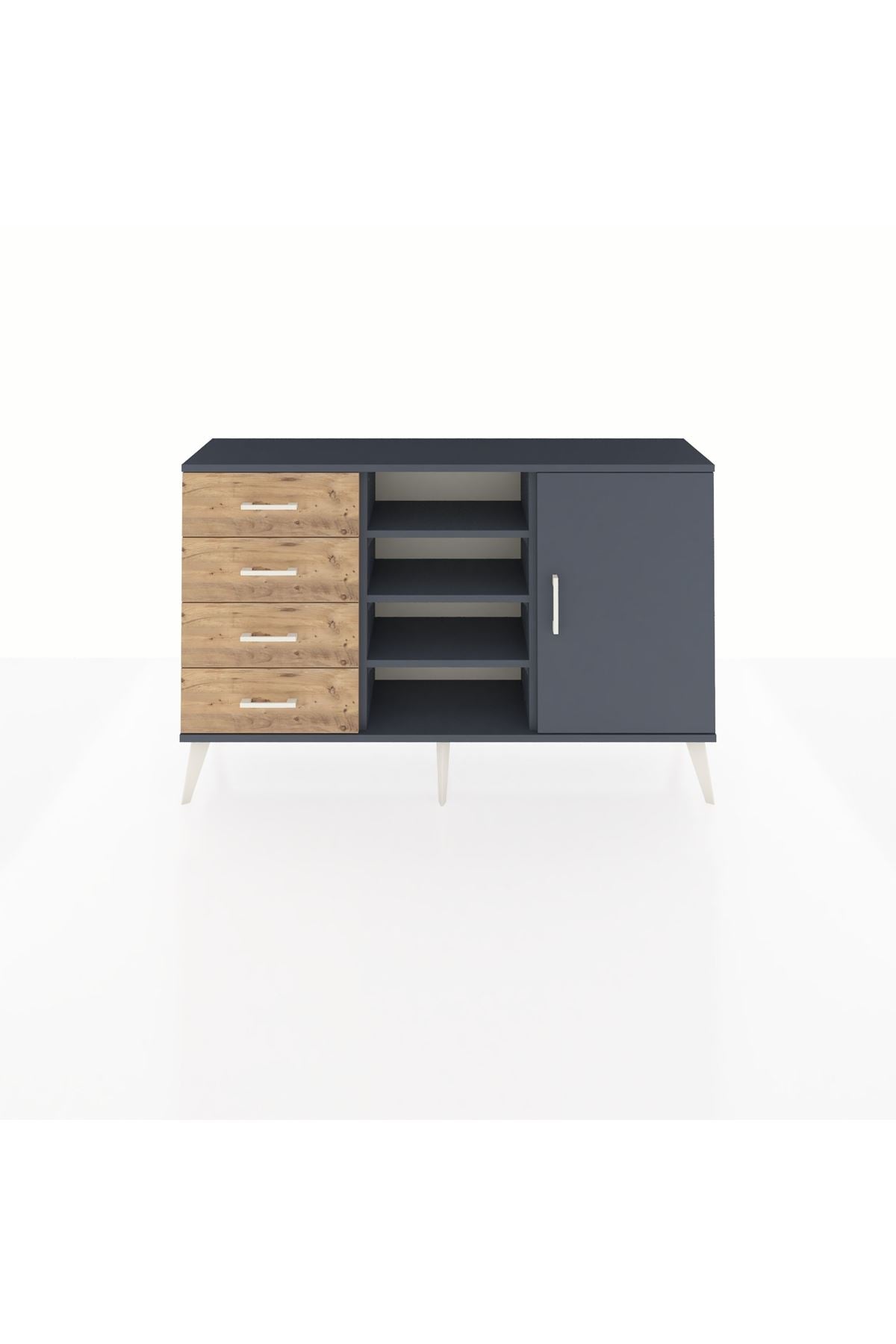 Arges Konsol 4 Raflı 4 Çekmeceli Tek Kapaklı 132x30x83 - S144M027V18A