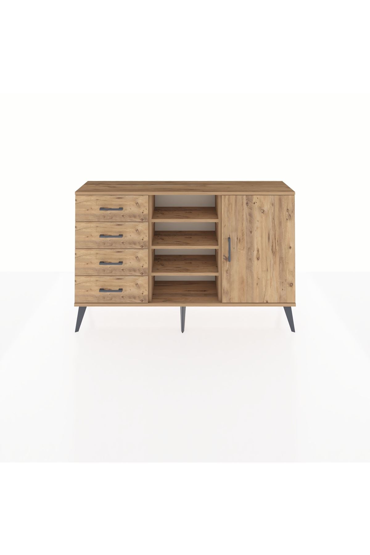 Arges Konsol 4 Raflı 4 Çekmeceli Tek Kapaklı 132x30x83 - S144M027V21A