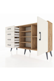 Arges Konsol 4 Raflı 4 Çekmeceli Tek Kapaklı 132x30x83 - S144M027V22A