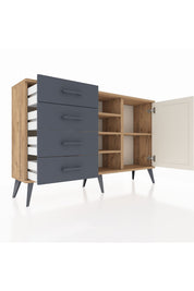 Arges Konsol 4 Raflı 4 Çekmeceli Tek Kapaklı 132x30x83 - S144M027V23A