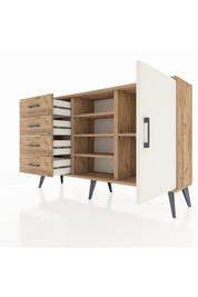 Arges Konsol 4 Raflı 4 Çekmeceli Tek Kapaklı 132x30x83 - S144M027V24A
