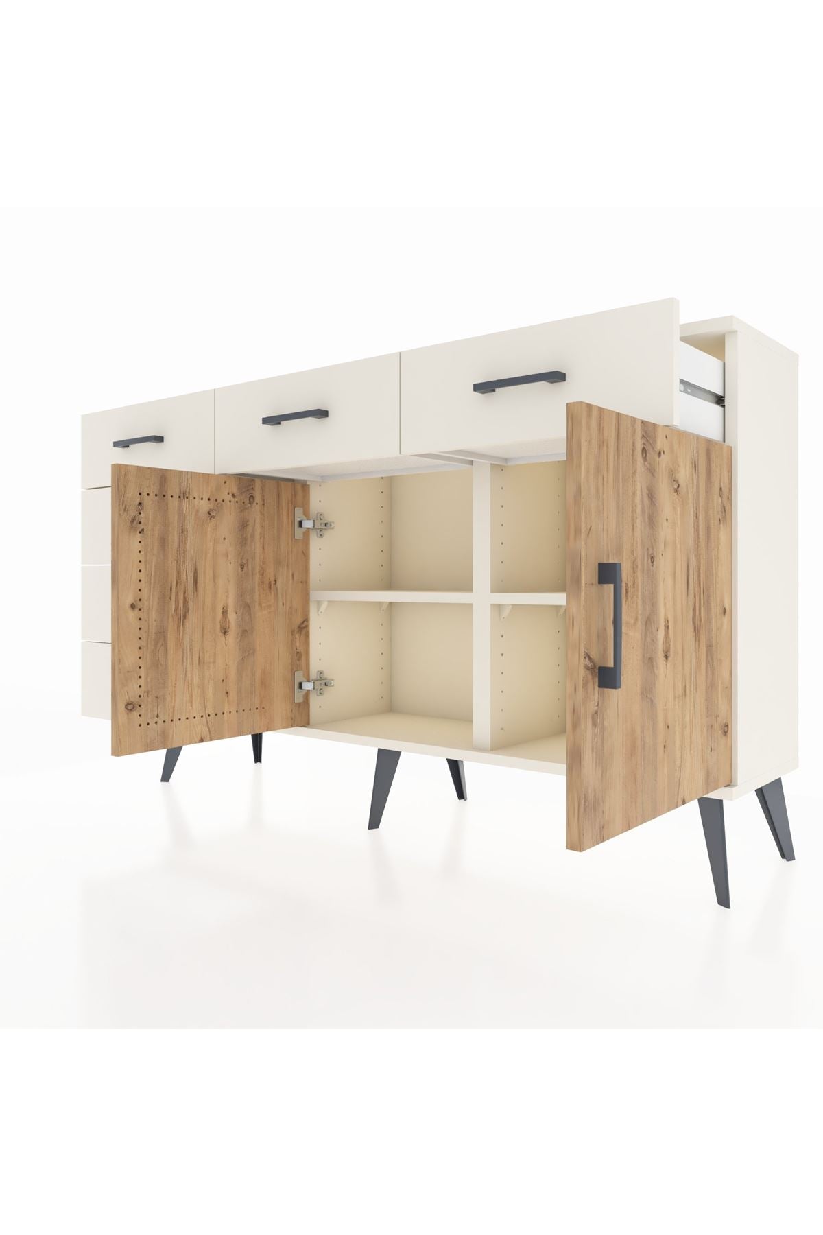 Arges Konsol 2 Raflı 6 Çekmeceli 2 Kapaklı 132x30x83 - S144M028V01A