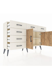 Arges Konsol 2 Raflı 6 Çekmeceli 2 Kapaklı 132x30x83 - S144M028V01A