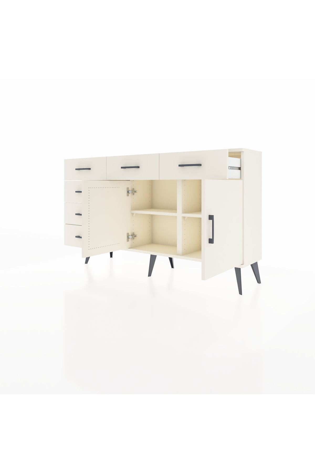 Arges Konsol 2 Raflı 6 Çekmeceli 2 Kapaklı 132x30x83 - S144M028V04A