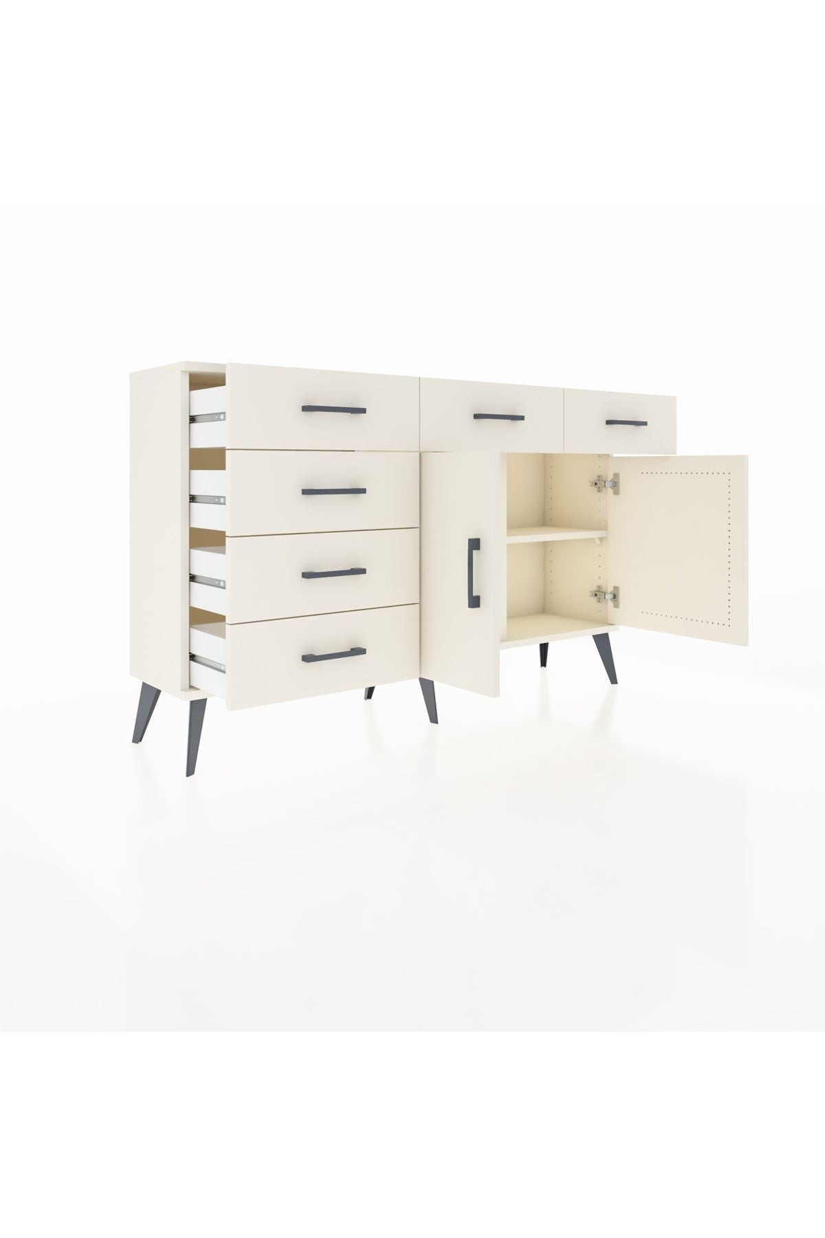 Arges Konsol 2 Raflı 6 Çekmeceli 2 Kapaklı 132x30x83 - S144M028V04A