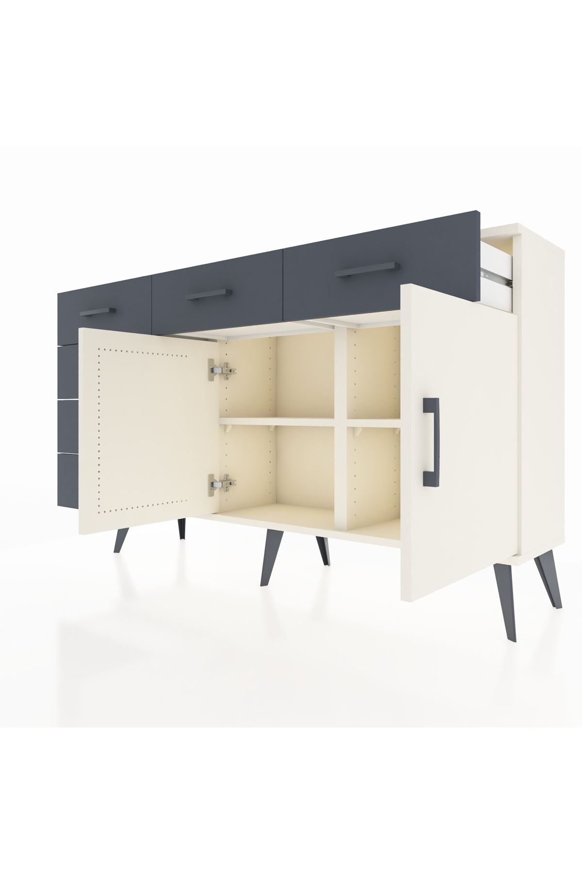 Arges Konsol 2 Raflı 6 Çekmeceli 2 Kapaklı 132x30x83 - S144M028V05A