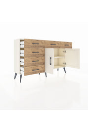 Arges Konsol 2 Raflı 6 Çekmeceli 2 Kapaklı 132x30x83 - S144M028V06A