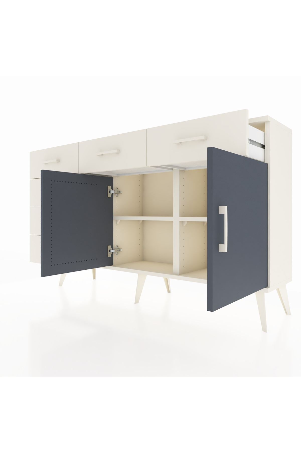 Arges Konsol 2 Raflı 6 Çekmeceli 2 Kapaklı 132x30x83 - S144M028V07A