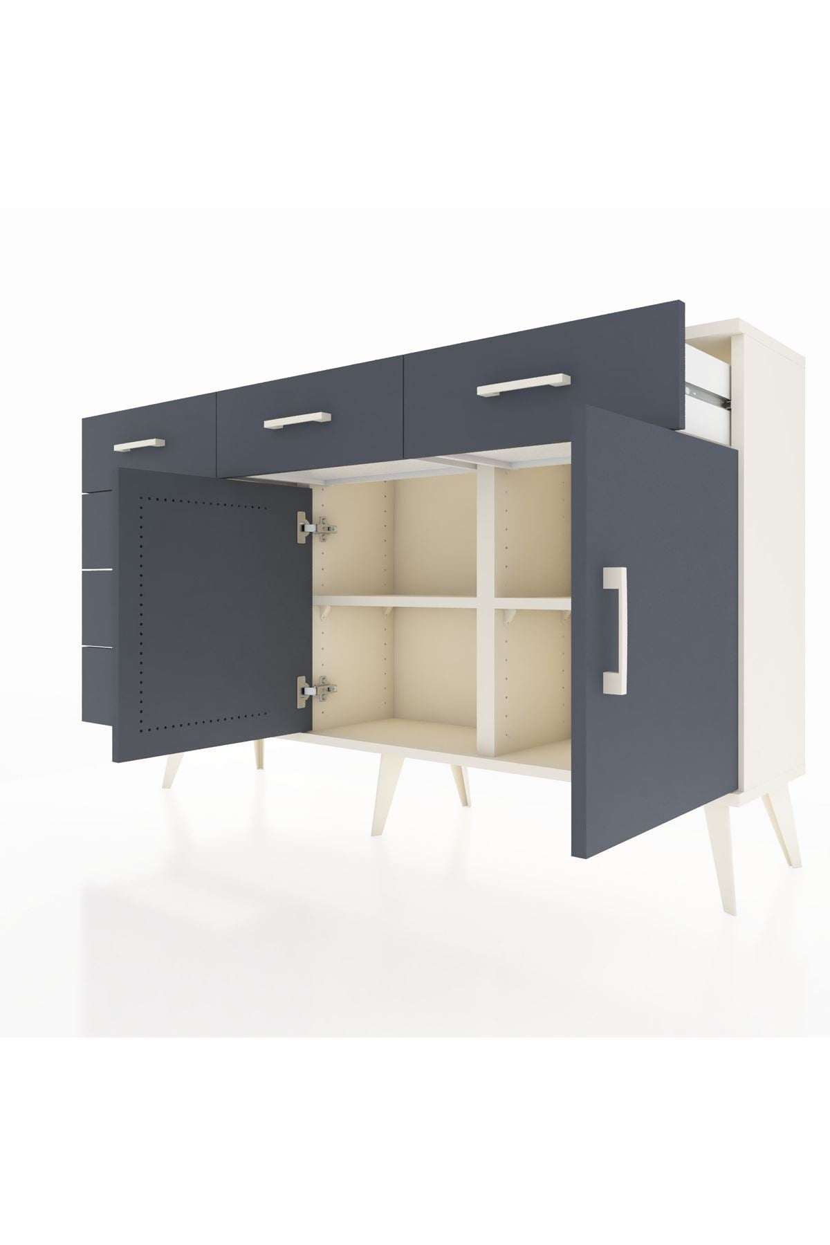 Arges Konsol 2 Raflı 6 Çekmeceli 2 Kapaklı 132x30x83 - S144M028V08A