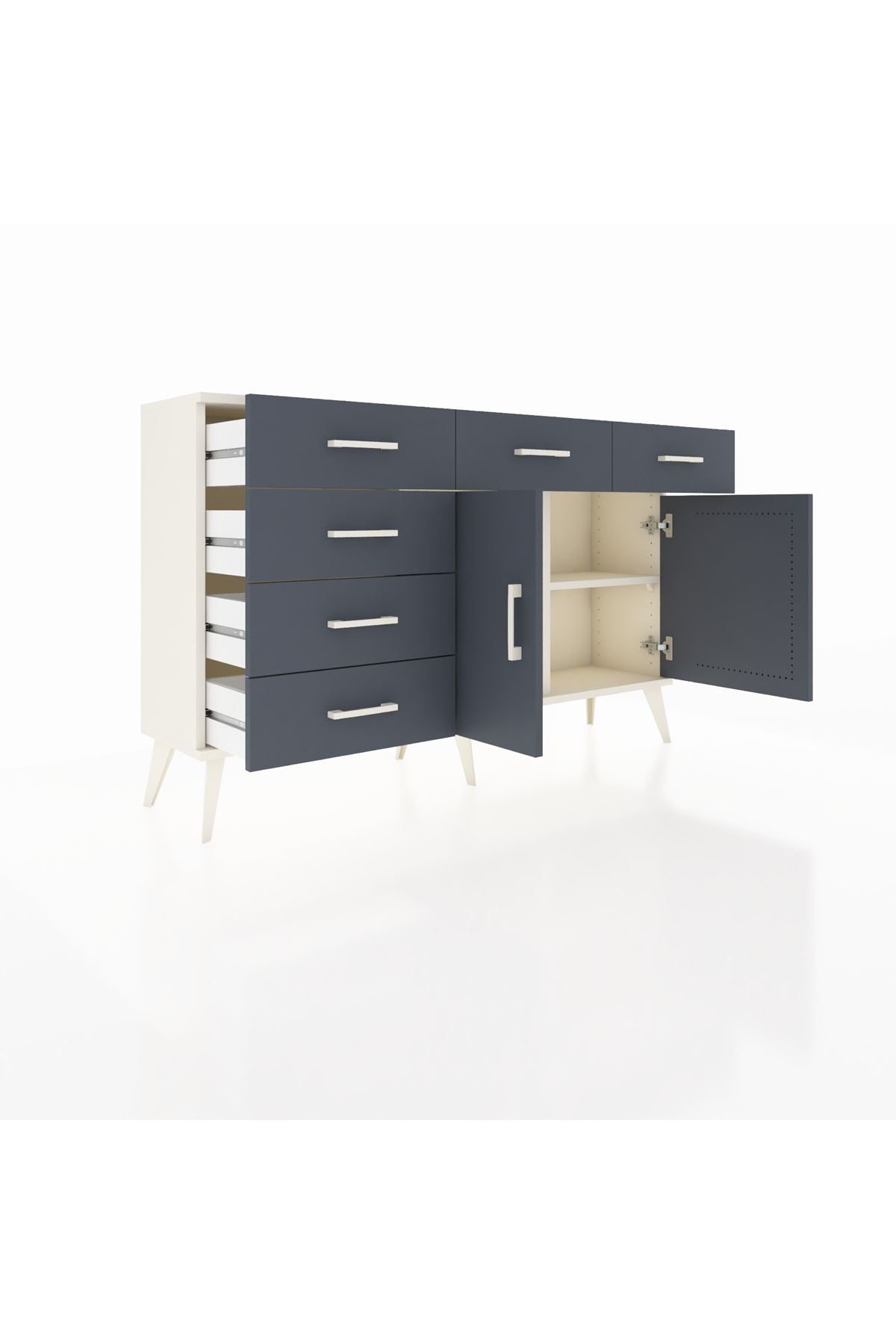 Arges Konsol 2 Raflı 6 Çekmeceli 2 Kapaklı 132x30x83 - S144M028V08A