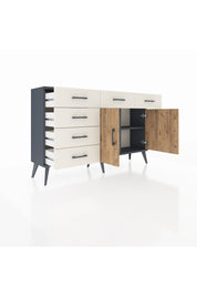 Arges Konsol 2 Raflı 6 Çekmeceli 2 Kapaklı 132x30x83 - S144M028V10A