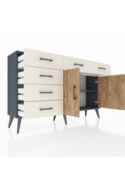 Arges Konsol 2 Raflı 6 Çekmeceli 2 Kapaklı 132x30x83 - S144M028V10A