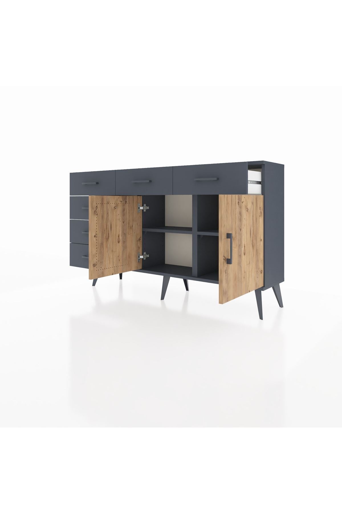 Arges Konsol 2 Raflı 6 Çekmeceli 2 Kapaklı 132x30x83 - S144M028V11A