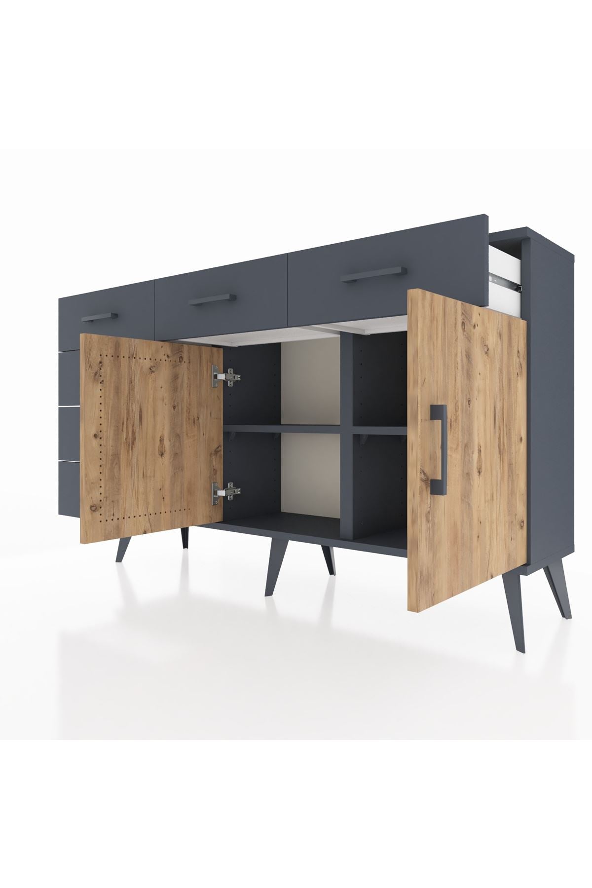 Arges Konsol 2 Raflı 6 Çekmeceli 2 Kapaklı 132x30x83 - S144M028V11A