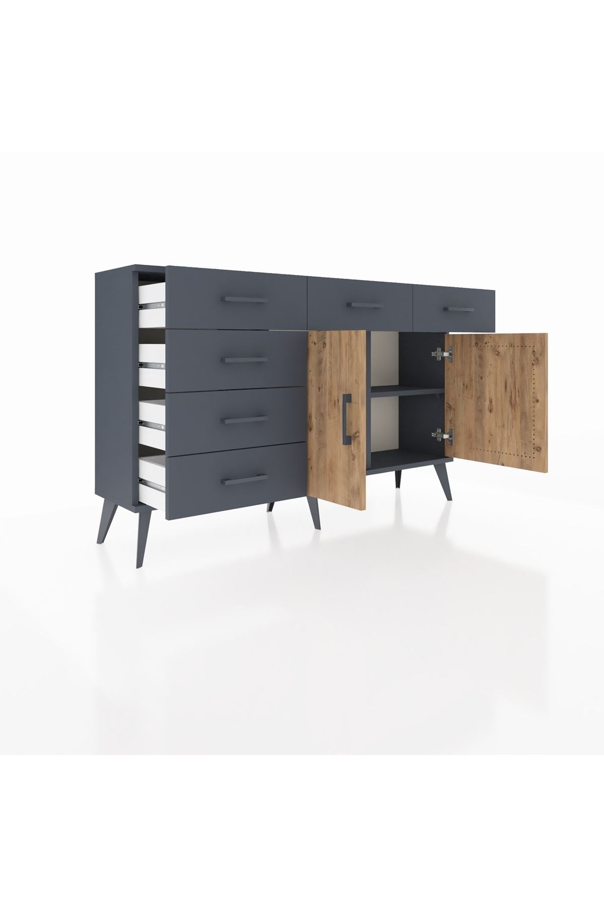 Arges Konsol 2 Raflı 6 Çekmeceli 2 Kapaklı 132x30x83 - S144M028V11A