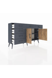 Arges Konsol 2 Raflı 6 Çekmeceli 2 Kapaklı 132x30x83 - S144M028V11A