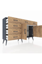 Arges Konsol 2 Raflı 6 Çekmeceli 2 Kapaklı 132x30x83 - S144M028V12A