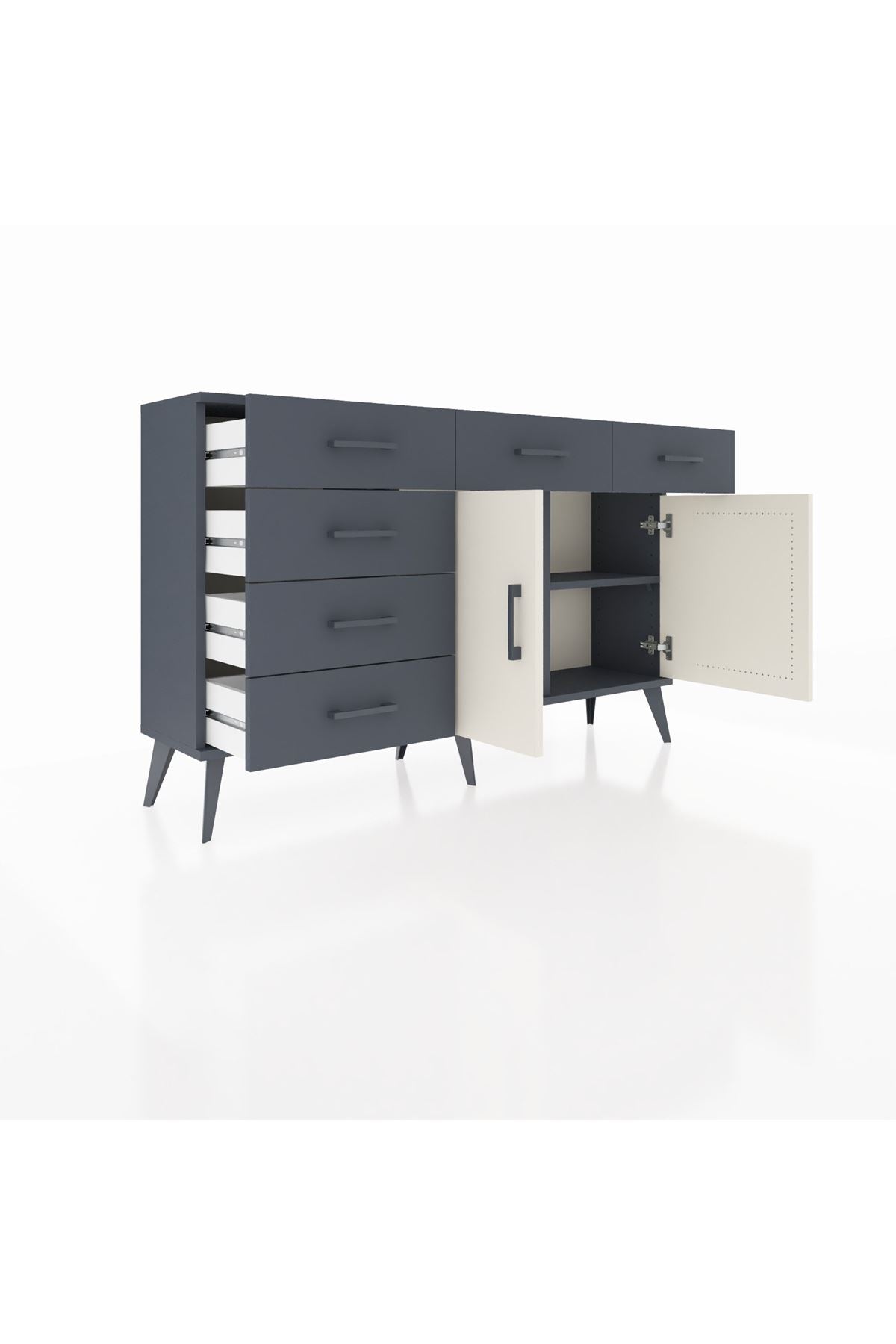 Arges Konsol 2 Raflı 6 Çekmeceli 2 Kapaklı 132x30x83 - S144M028V14A