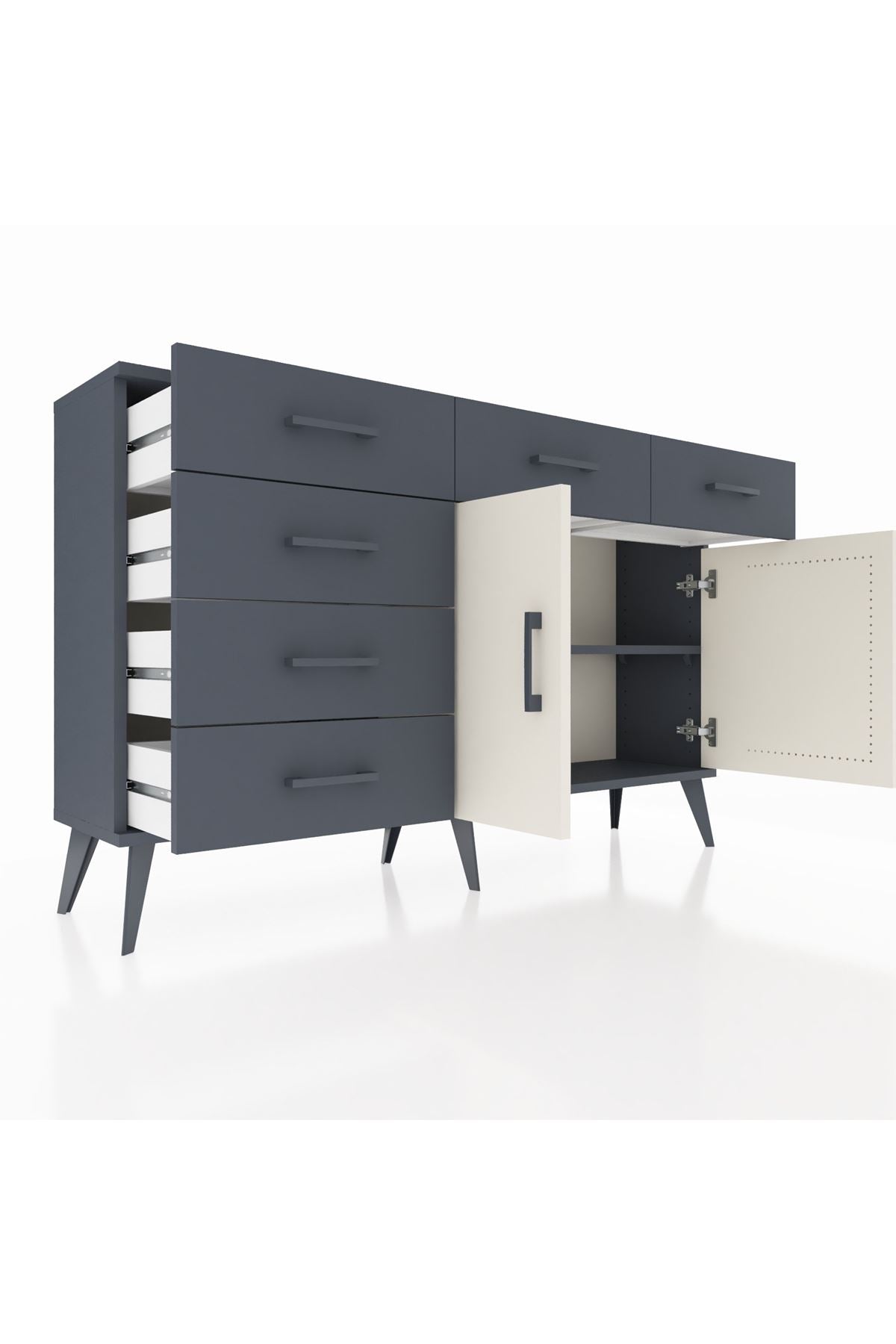 Arges Konsol 2 Raflı 6 Çekmeceli 2 Kapaklı 132x30x83 - S144M028V14A