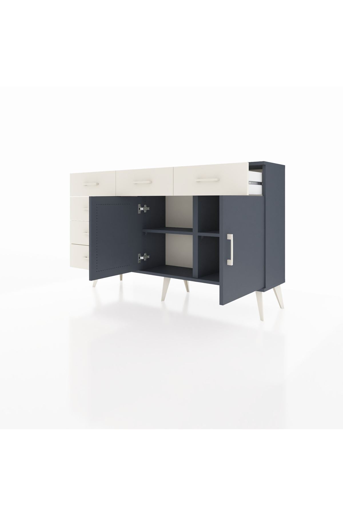 Arges Konsol 2 Raflı 6 Çekmeceli 2 Kapaklı 132x30x83 - S144M028V16A