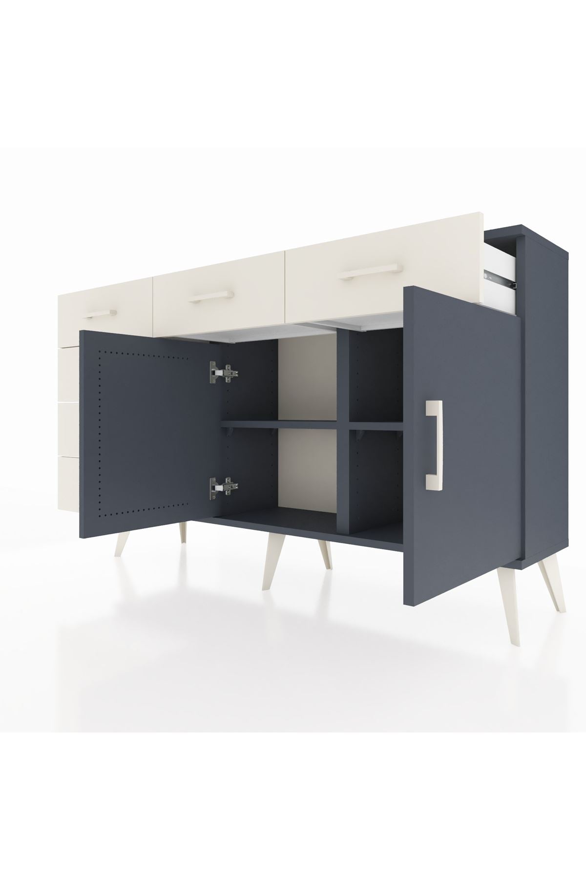 Arges Konsol 2 Raflı 6 Çekmeceli 2 Kapaklı 132x30x83 - S144M028V16A