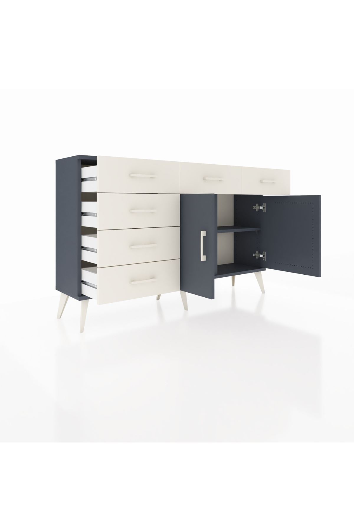 Arges Konsol 2 Raflı 6 Çekmeceli 2 Kapaklı 132x30x83 - S144M028V16A