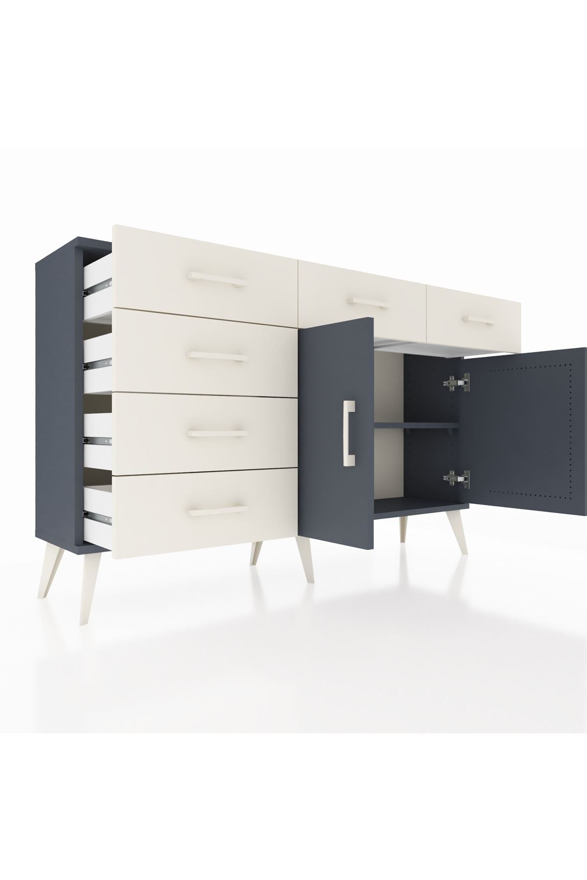 Arges Konsol 2 Raflı 6 Çekmeceli 2 Kapaklı 132x30x83 - S144M028V16A