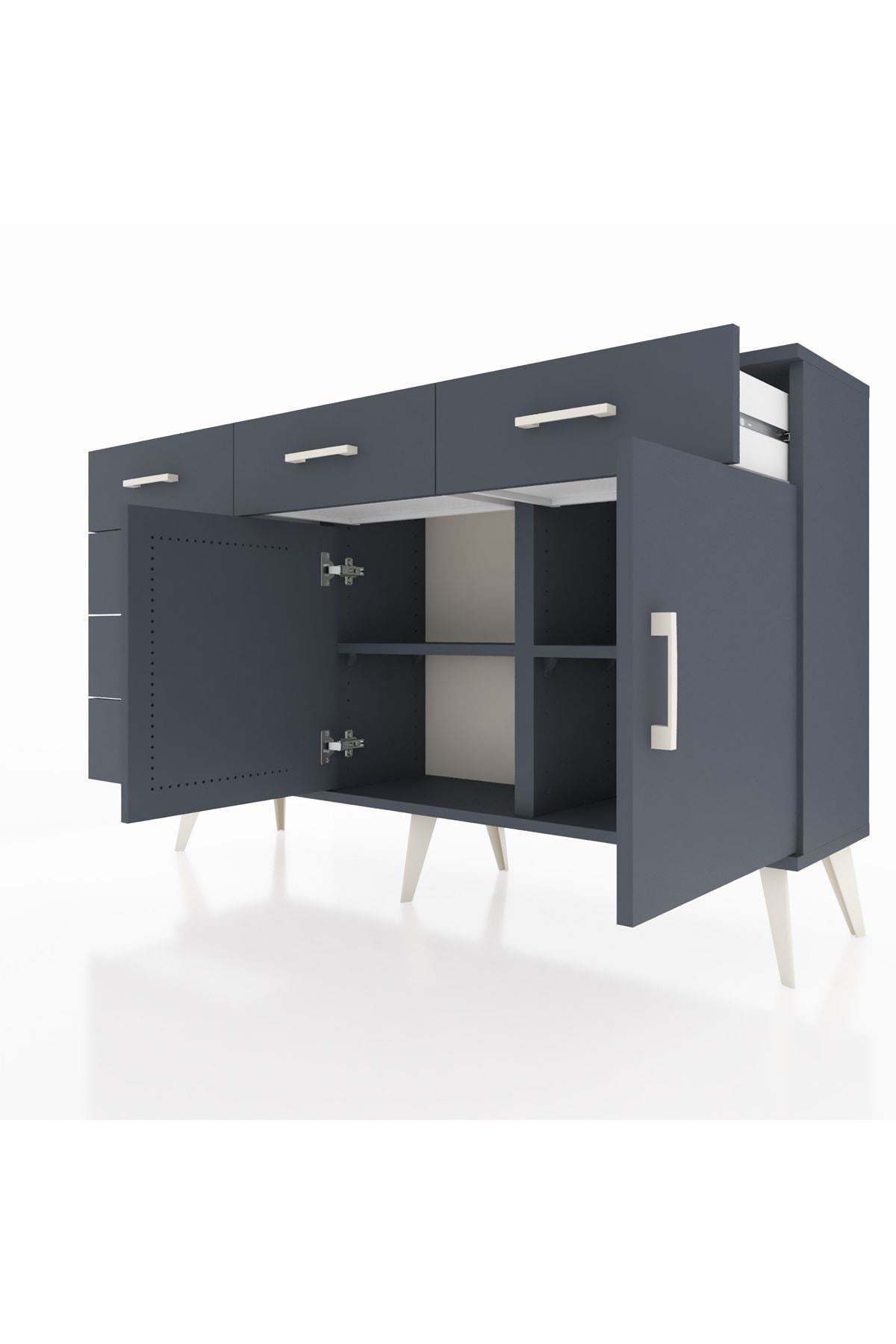 Arges Konsol 2 Raflı 6 Çekmeceli 2 Kapaklı 132x30x83 - S144M028V17A