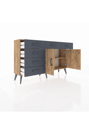 Arges Konsol 2 Raflı 6 Çekmeceli 2 Kapaklı 132x30x83 - S144M028V20A